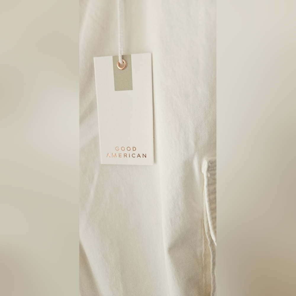 NWT Good American Womens Baggy Cargo Pants- White- Size 8 - Picture 4 of 15